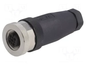 Conector M12, 4 polos hembra, codificacion A, montaje cable