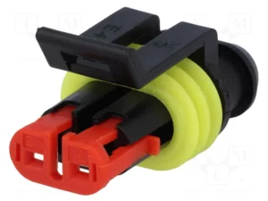 Conector Superseal 1.5, 2 vias hembra, negro